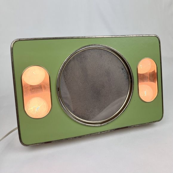 Vintage Other - Rare Vintage 60s Mod-Glo Brytone Portable Lamp Mod Avocado Green Vanity Mirror